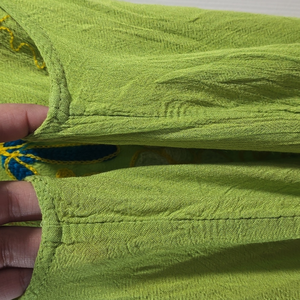 Piel Green Sleeveless Dress with Floral Embroidery - Picture 5 of 13